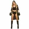 Knockout Boxer Fancy Dress Costume Womens Hooded Robe Gloves