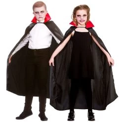 Kids Deluxe Satin Vampire Cape Black Cloak Red Collar 95cm -Halloween Store EGB 4921 1600 3 04340.1568363290.1100.1100