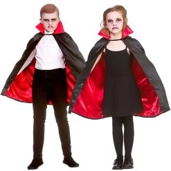 Kids Super Deluxe Vampire Cape Black Cloak Red Lining 70cm -Halloween Store EGB 4922 1600 3 25976.1568363514.1100.1100