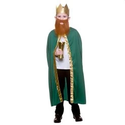 Childs King Queen Robe & Crown Set Gold Trim Fancy Dress 85cm -Halloween Store EGB 4929 2 opt