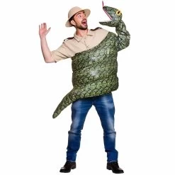 Adult Snake Costume Green Anaconda Fancy Dress Halloween