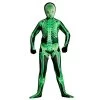 Kids X-Ray Skinz Green Skeleton Body Suit Fancy Dress Play