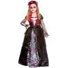 Girls Deluxe Day Of The Dead Fancy Dress Costume Red Black