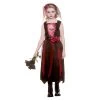 Girls Bride Of The Dead Costume Black Red Dress Roses Veil