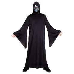 Deluxe Grim Reaper Costume Light Up Mask Adults Fancy Dress