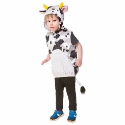 Childs Cow Hooded Tabard Kids Animal Fancy Dress Age 3-5