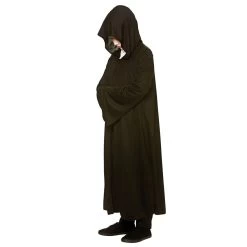 Kids Long Black Hooded Robe Fancy Dress Halloween Costume
