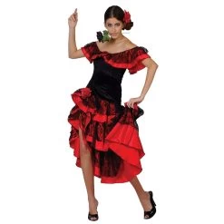 Womens Spanish Senorita Flamenco Dance Halloween Costume
