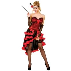 Womens Wild West Showgirl Fancy Dress Halloween Costume
