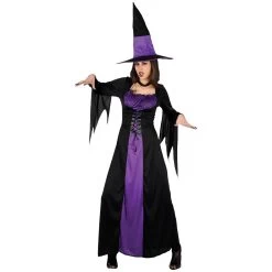 Spellbound Horror Witch Womens Purple Costume Halloween