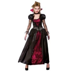 Womens Horror Vampire Queen Halloween Costume Fancy Dress
