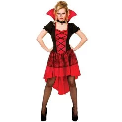 Glamorous Vamp Womens Red Fancy Dress Halloween Costume
