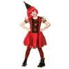 Freaky Clown Evil Jester Girls Halloween Fancy Dress Costume