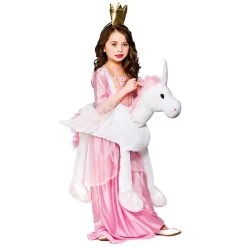 Kids Ride On Unicorn Fancy Dress Halloween Party Costume