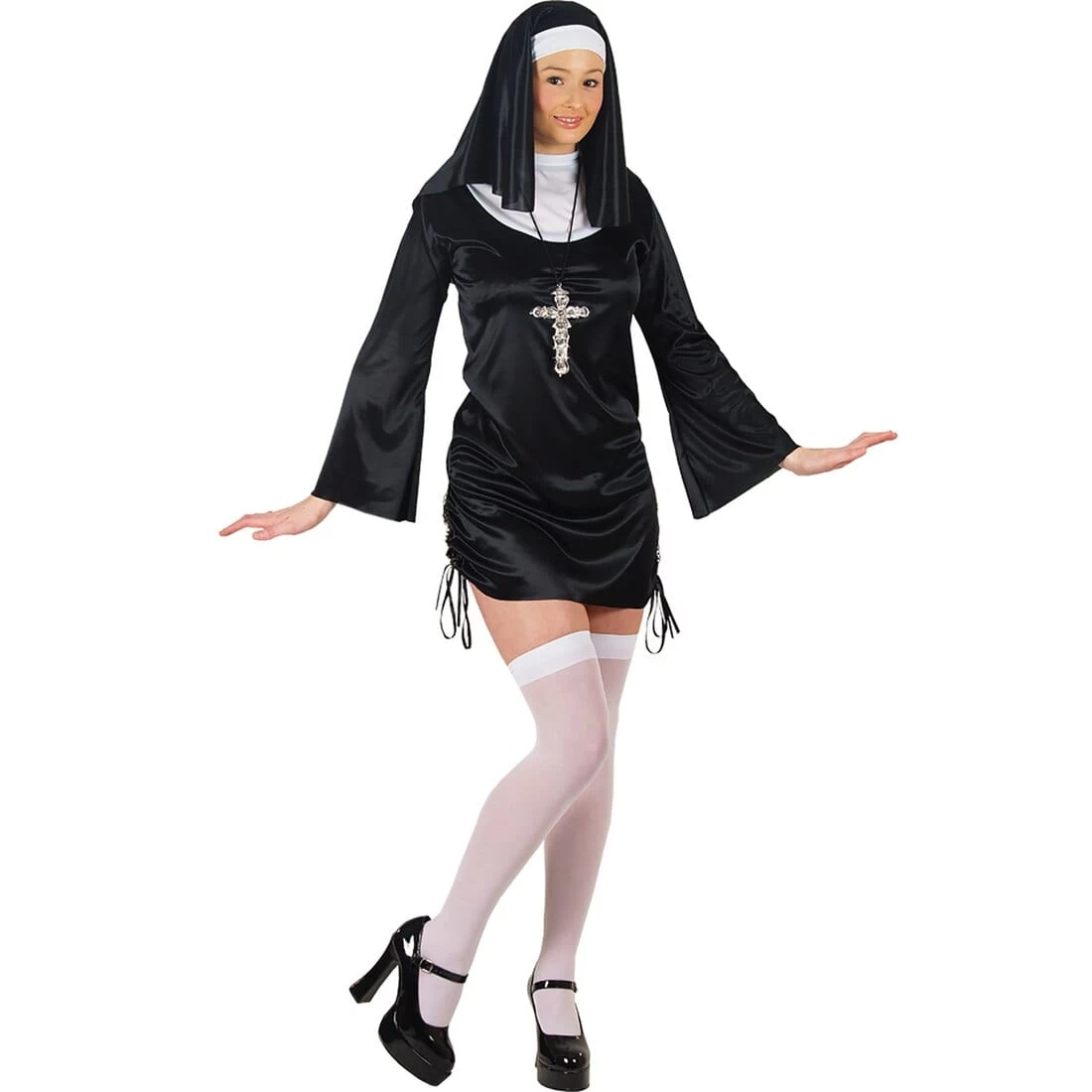 Womens Naughty Nun Sister Habit Convent Fancy Dress Costume 1 Womens Naughty Nun Sister Habit Convent Fancy Dress Costume