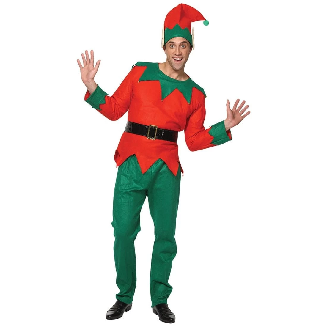 Mens Christmas Elf Santa's Little Helper Costume One Size 1 Mens Christmas Elf Santa's Little Helper Costume One Size