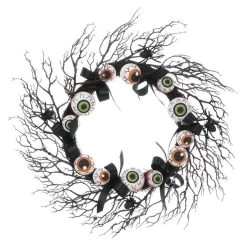 15" Glittery Eyeballs Halloween Wreath Hanging Decoration