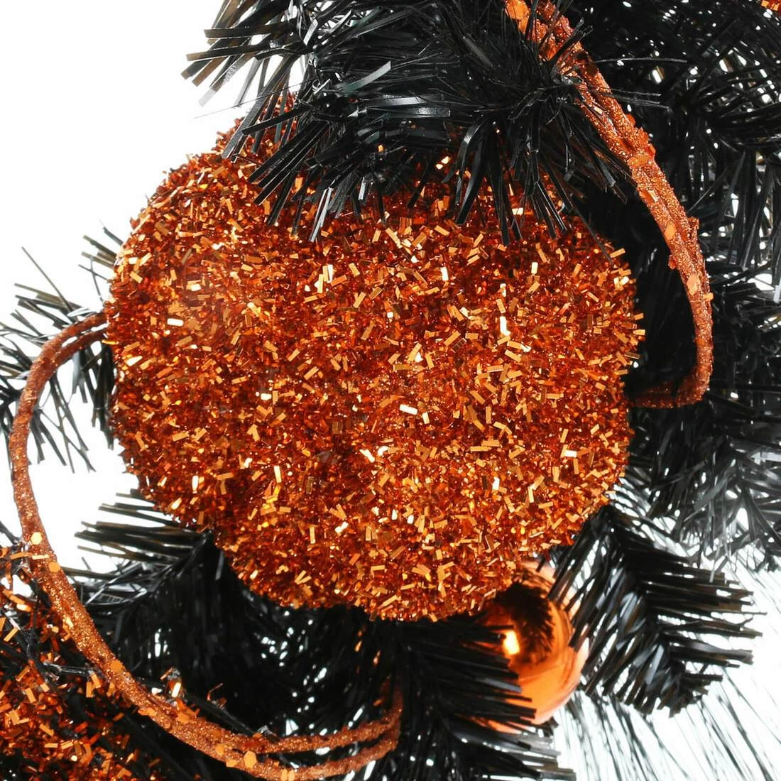 24" Orange Witch Halloween Wreath Sparkly Hanging Decoration 5 24" Orange Witch Halloween Wreath Sparkly Hanging Decoration - Image 5