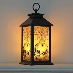 Cackle & Co Black Halloween Design Lantern With Lights -Halloween Store XS6362 1600 1 25574.1564660717.1100.1100