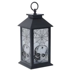 Cackle & Co Black Halloween Design Lantern With Lights -Halloween Store XS6362 1600 2 58351.1564660704.1100.1100