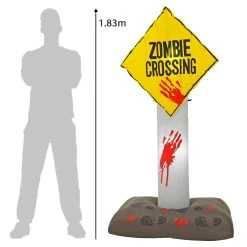 6ft LED Inflatable Zombie Sign Halloween Party Decoration -Halloween Store XS7369 4 opt