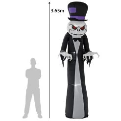 12ft LED Inflatable Ghost Monster Purple Hat Halloween Decoration 6 12ft LED Inflatable Ghost Monster Purple Hat Halloween Decoration -Halloween Store XS7373 5 opt