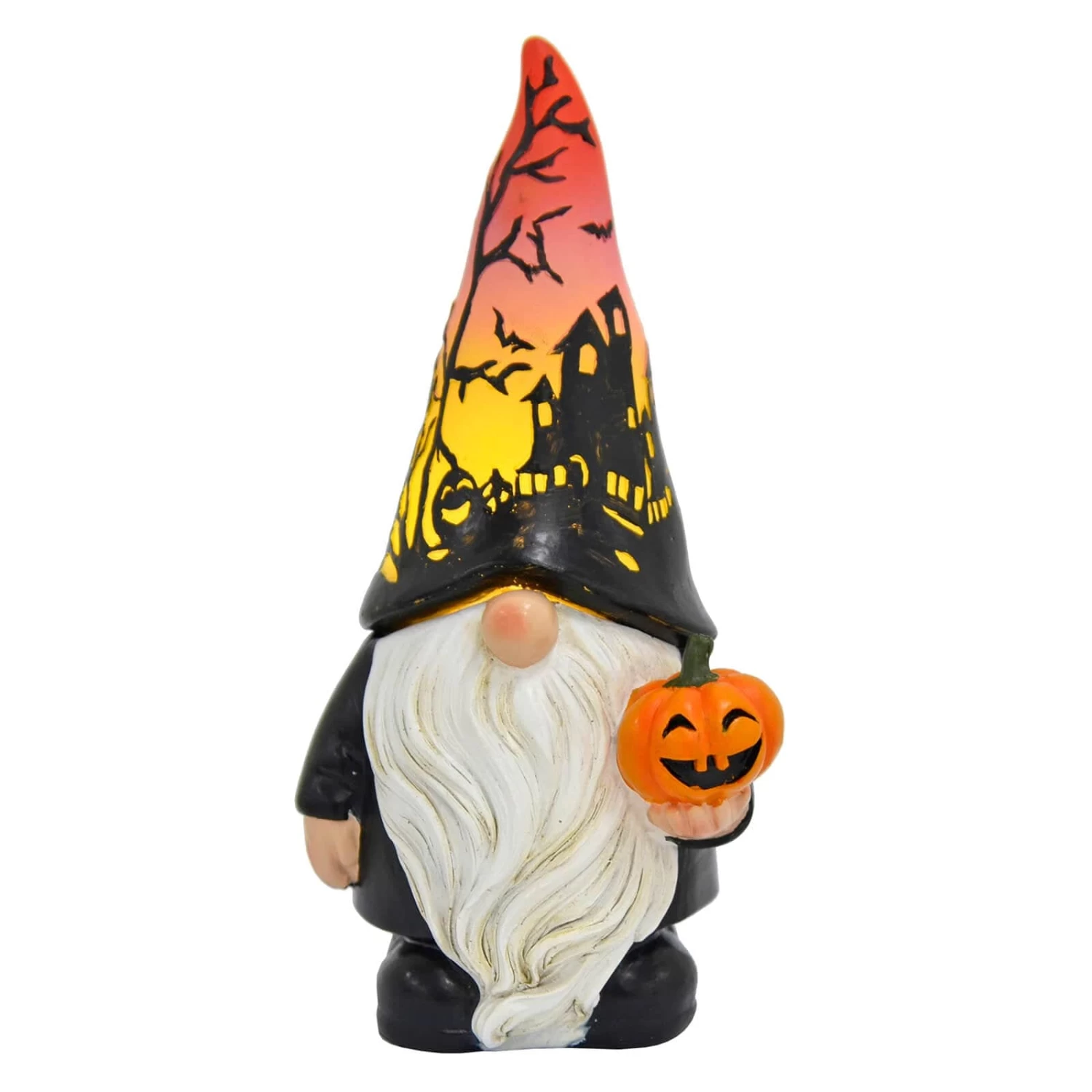 Light Up Halloween Gnome With Pumpkin Figure Decoration 20cm 2 Light Up Halloween Gnome With Pumpkin Figure Decoration 20cm - Image 2