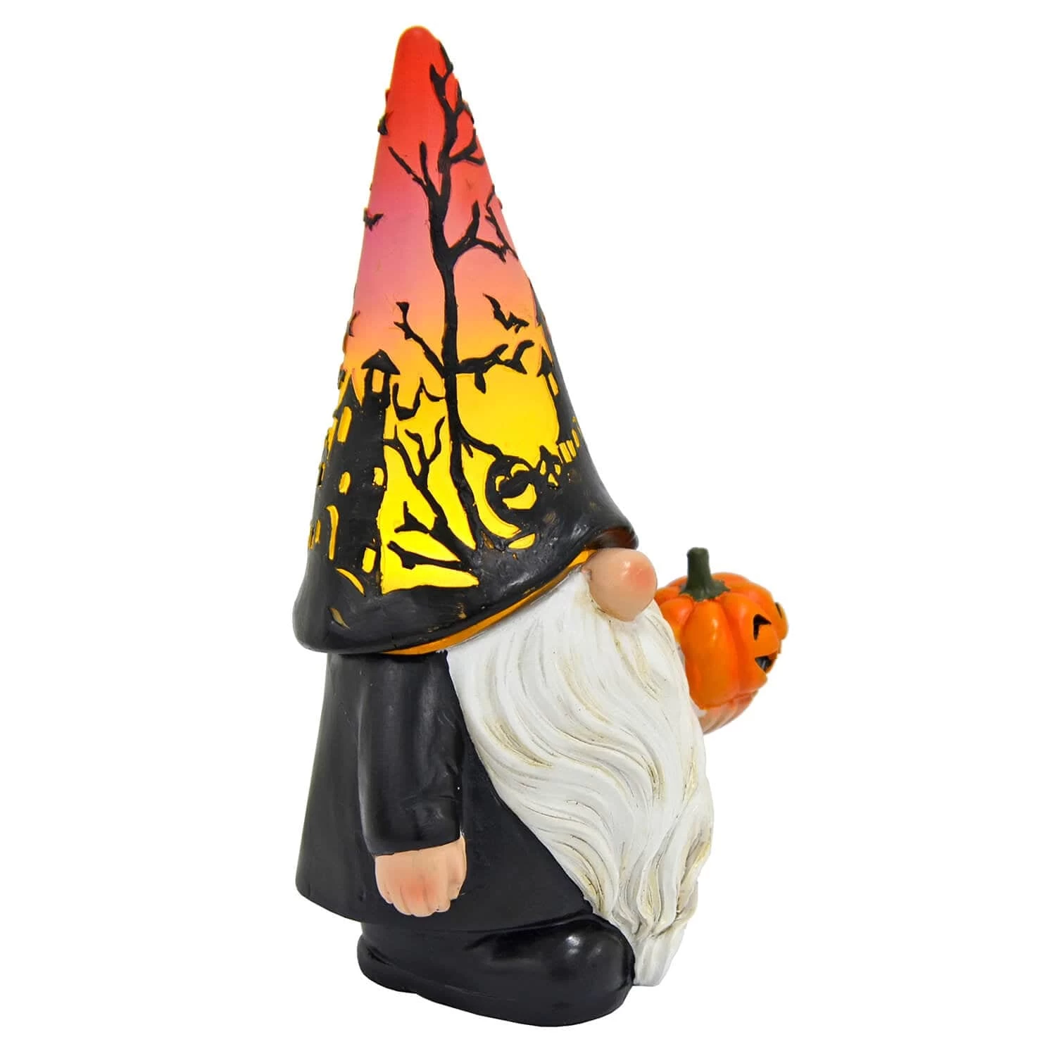 Light Up Halloween Gnome With Pumpkin Figure Decoration 20cm 3 Light Up Halloween Gnome With Pumpkin Figure Decoration 20cm - Image 3