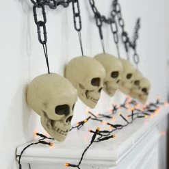 2m Halloween Garland 6 Skulls On Chain Party Decoration