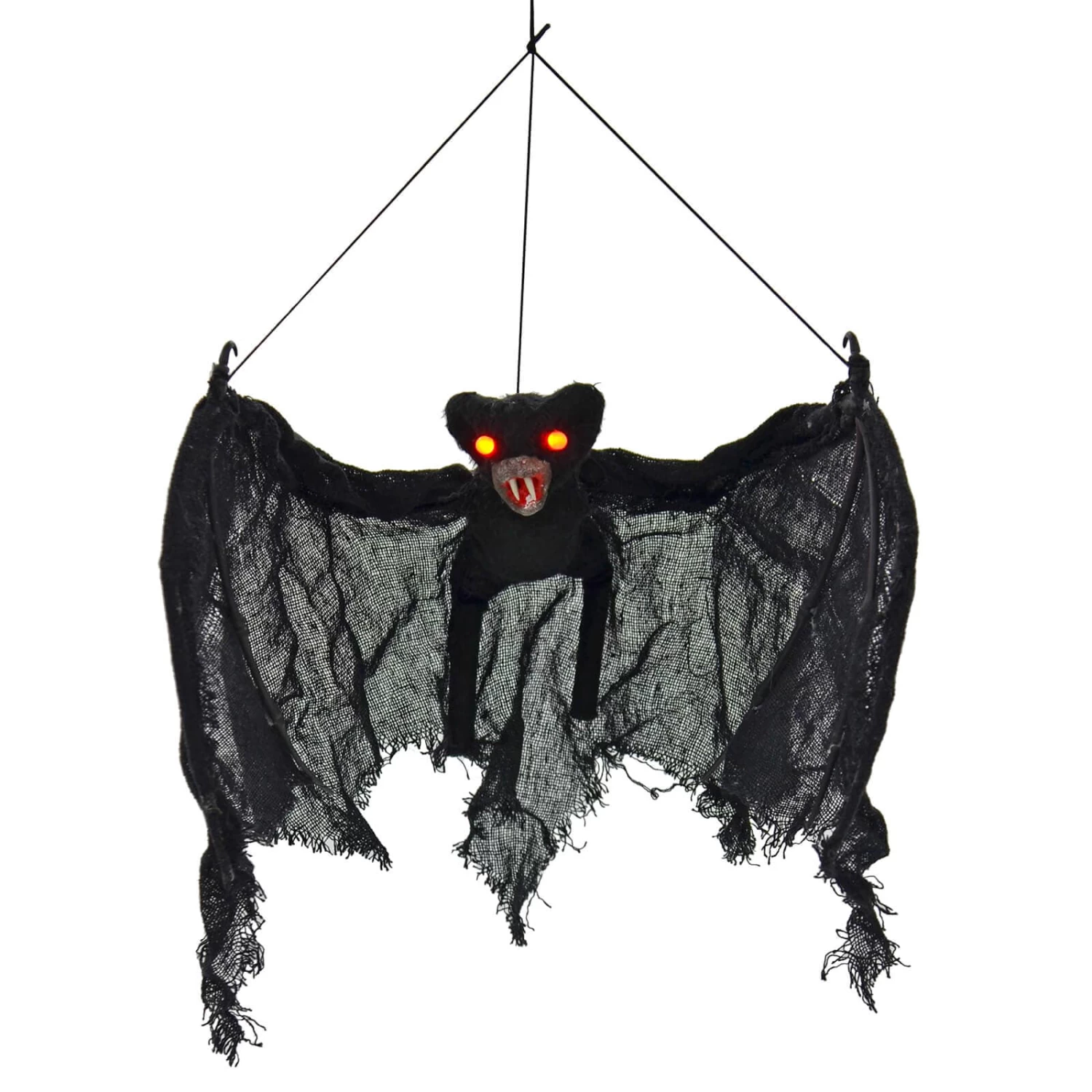 Light Up Black Bat Halloween Decoration Red Eyes 73cm 2 Light Up Black Bat Halloween Decoration Red Eyes 73cm - Image 2