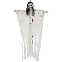 Life Size Hanging Vampiress White Shroud Halloween Decoration
