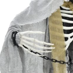 5ft Hanging Skeleton Flashing Eyes Chains Grey Decoration -Halloween Store XS7449 3 opt