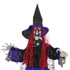 4ft Hanging Witch Light Up Eyes Sounds Halloween Decoration 8 4ft Hanging Witch Light Up Eyes Sounds Halloween Decoration -Halloween Store XS7458 2 opt