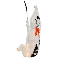 Light Up Ghost With Bat Halloween Decoration White LED 74cm -Halloween Store XS7535 2 opt