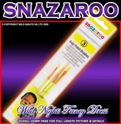 SNAZAROO FACE PAINT 3 PACK ASSORTED BRUSHES SET