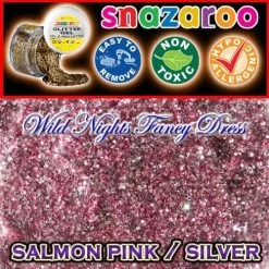 SNAZAROO FACE PAINT GLITTER GEL SALMON PINK / SILVER MIX 12ML TUB
